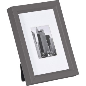 Henzo Marco de plástico Metallica gris oscuro 10x15 cm con passepartout 5x7 cm