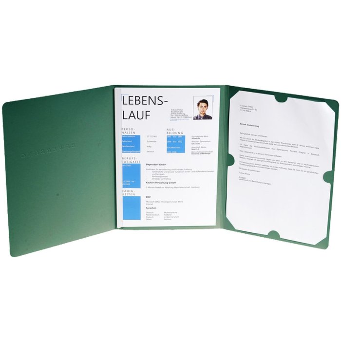 Carpeta de aplicación 3 piezas con carril clip verde