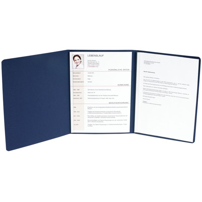 Carpeta de solicitud 3 piezas Manila Lino Azul Oscuro