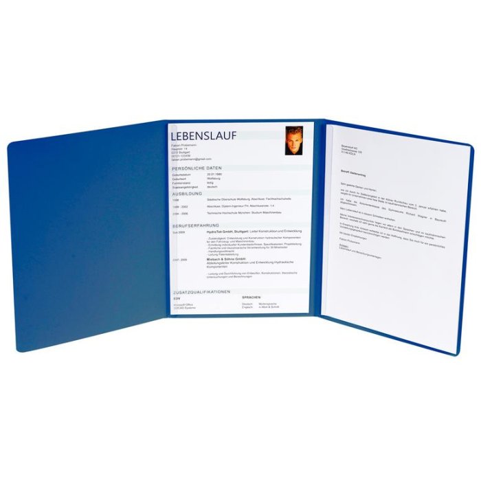 Carpeta de aplicación 3 piezas 2 abrazaderas cuero azul