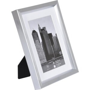 Henzo marco de plástico METALLICA 15x20 cm plata con passepartout 10x15 cm