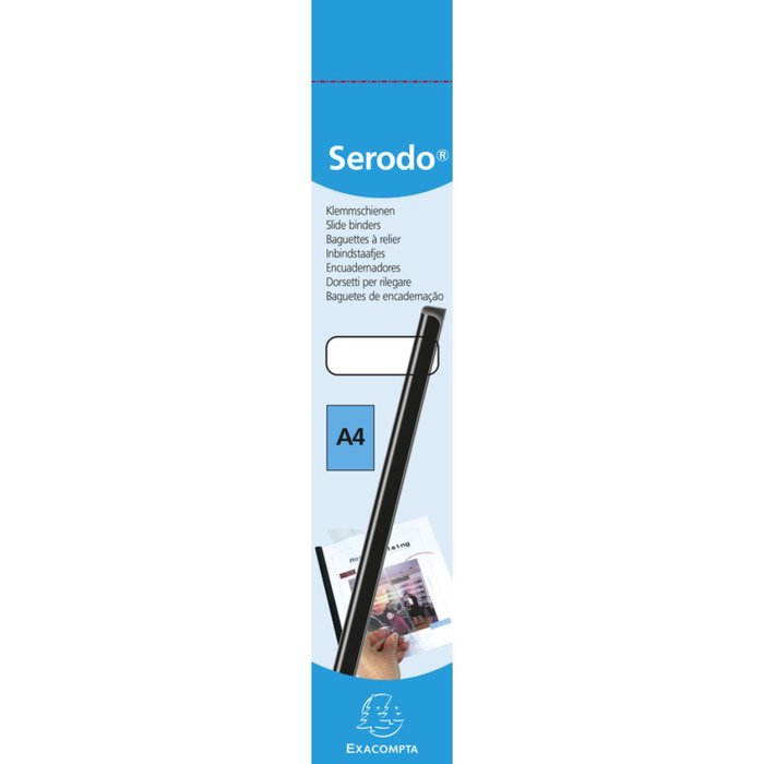 Carril de sujeción Serodo 25 piezas para 30 hojas A4 negro