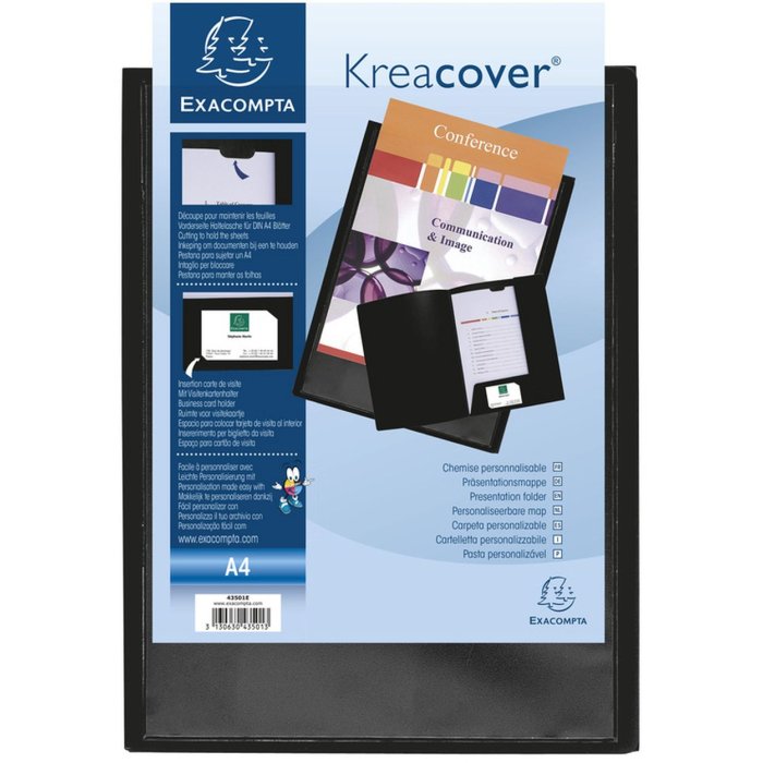 Carpeta de presentación de PP Krea Cover, para formato DIN A4 Negro
