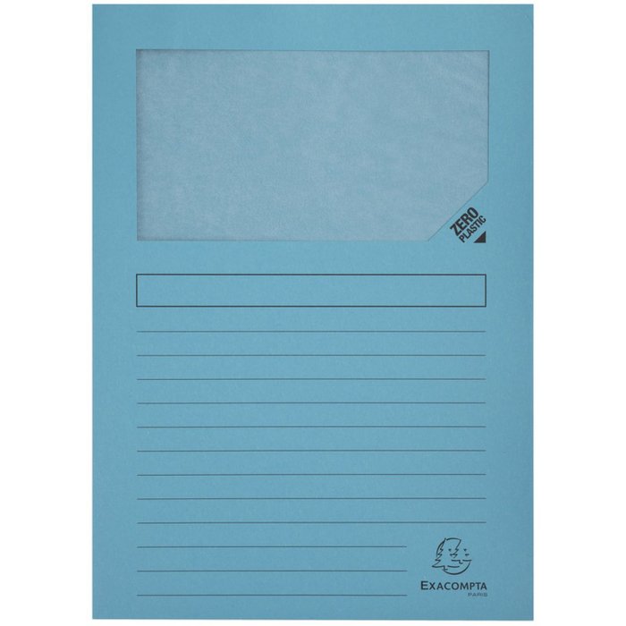 Paquete de 25 carpetas con ventana Forever A4 - Azul claro