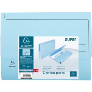 Paquete de 10 carpetas A4 con tapa azul