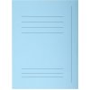 Paquete de 50 carpetas con 3 solapas y campo de etiquetado de cartón Manila 250g Jura, para formato DIN A4 Azul claro
