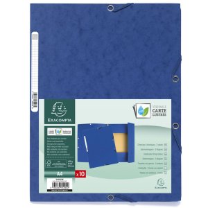 Carpeta con 3 solapas y banda elástica Cartón Manila 400g-m2 - A4 Azul
