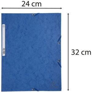 Carpeta con 3 solapas y banda elástica Cartón Manila 400g-m2 - A4 Azul