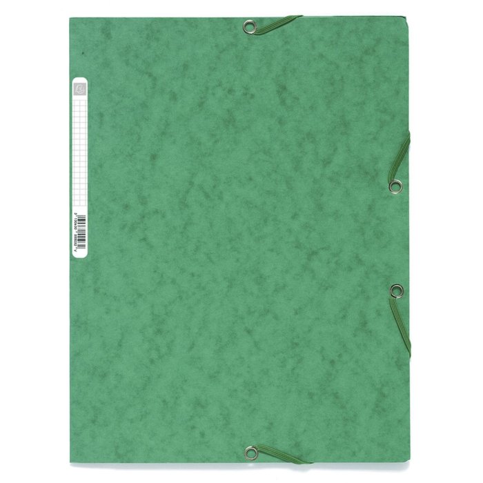 Carpeta con 3 solapas y banda elástica Cartón Manila 400g-m2 - A4 Verde