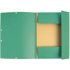 Carpeta con 3 solapas y banda elástica Cartón Manila 400g-m2 - A4 Verde