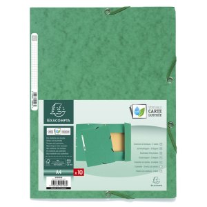 Carpeta con 3 solapas y banda elástica Cartón Manila 400g-m2 - A4 Verde