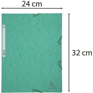 Carpeta con 3 solapas y banda elástica Cartón Manila 400g-m2 - A4 Verde