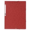 Carpeta Exacompta con 3 solapas y banda elástica Cartón Manila 400g-m² - A4 Rojo