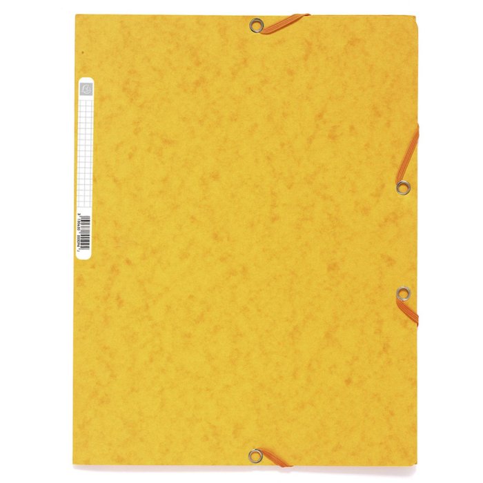 Carpeta con 3 solapas y banda elástica Cartón Manila 400g-m2 - A4 Amarillo