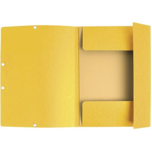 Carpeta con 3 solapas y banda elástica Cartón Manila 400g-m2 - A4 Amarillo