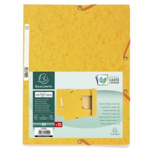Carpeta con 3 solapas y banda elástica Cartón Manila 400g-m2 - A4 Amarillo