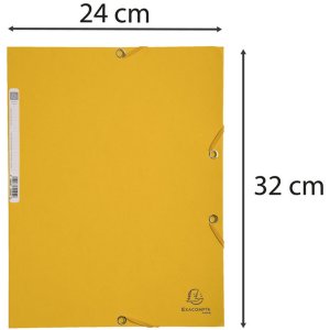 Carpeta con 3 solapas y banda elástica Cartón Manila 400g-m2 - A4 Amarillo