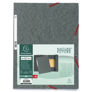 Carpeta con 3 solapas y banda elástica Cartón Manila 400g-m2 - A4 Gris