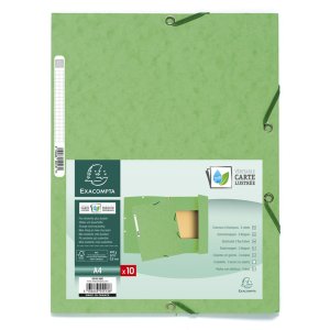 Carpeta con 3 solapas y banda elástica Cartón Manila 400g-m2 - A4 Verde lima