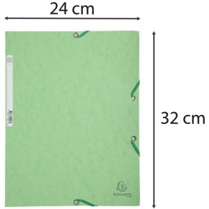 Carpeta con 3 solapas y banda elástica Cartón Manila 400g-m2 - A4 Verde lima