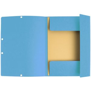 Carpeta con 3 solapas y banda elástica Cartulina Manila 400g-m2 - A4 Turquesa