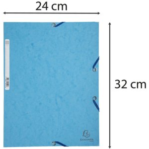 Carpeta con 3 solapas y banda elástica Cartulina Manila 400g-m2 - A4 Turquesa