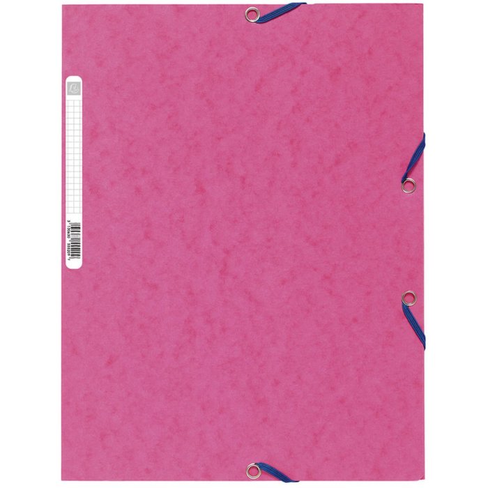 Carpeta con 3 solapas y banda elástica Cartulina Manila 400g-m2 - A4 Rosa