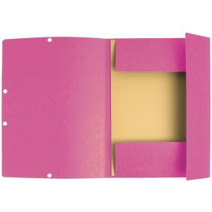 Carpeta con 3 solapas y banda elástica Cartulina Manila 400g-m2 - A4 Rosa