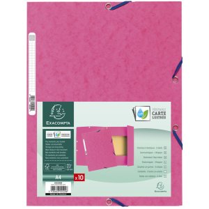 Carpeta con 3 solapas y banda elástica Cartulina Manila 400g-m2 - A4 Rosa