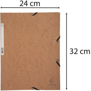Carpeta banda elástica 3 solapas Manila cartón 400g DIN A4 tabaco
