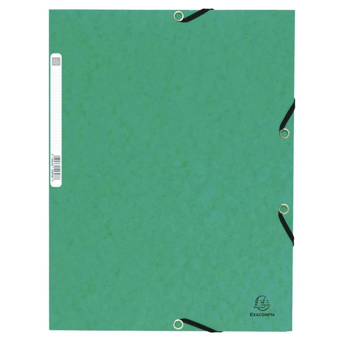 Carpeta con banda elástica y 3 solapas de cartón Manila 355 g, para DIN A4 Verde