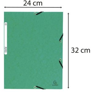Carpeta con banda elástica y 3 solapas de cartón Manila 355 g, para DIN A4 Verde