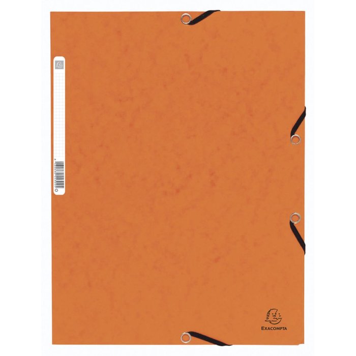 Carpeta con banda elástica y 3 solapas de cartón Manila 355 g, para DIN A4 Naranja