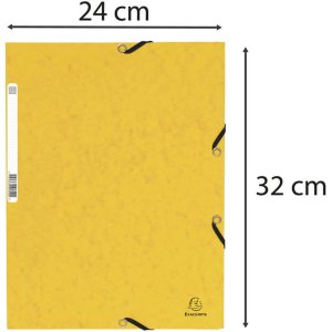 Exacompta carpeta elástica 3 solapas Manila cartón DIN A4 amarillo 355g