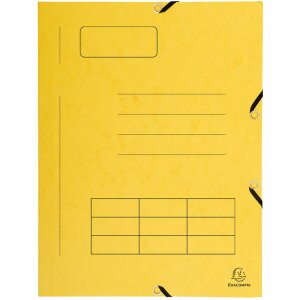 Carpeta con banda elástica, 3 solapas e impresión organizativa de cartón Manila de 355 g, para formato A4, colores surtidos