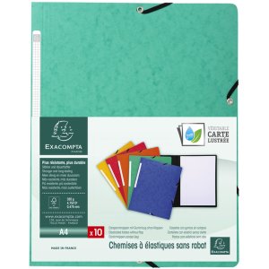 Carpeta esquinera de cartón Manila 355g Nature Future, para formato DIN A4 Verde