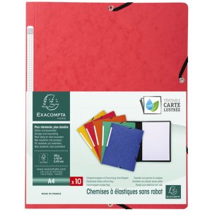 Carpeta esquinera de cartón Manila 355g Nature Future, para formato DIN A4 Rojo