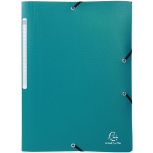 Carpeta con 3 solapas y banda elástica PP 400µ etiqueta opaca A4 surtido