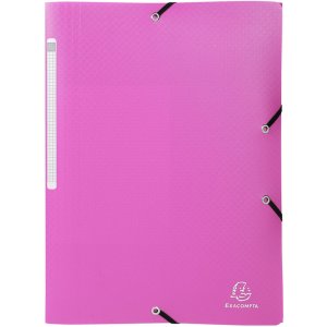 Carpeta con 3 solapas y banda elástica PP 400µ etiqueta opaca A4 surtido