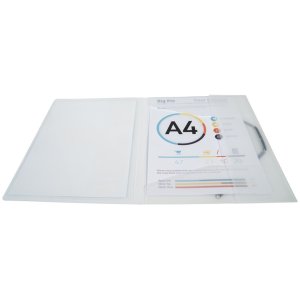 Carpeta con 3 solapas y banda elástica de PP 500µ opaco Krea Cover, para DIN A4 Blanco transparente