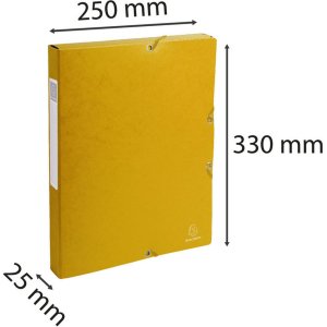 Caja de archivo Exabox lomo 25mm con etiqueta de cartón Manila 600g Nature Future, DIN A4 Amarillo
