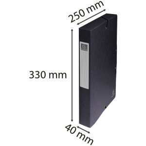 Archivo Caja Exabox Lomo 40mm Etiqueta Manila Cartón Naturaleza Futuro DIN A4 Negro