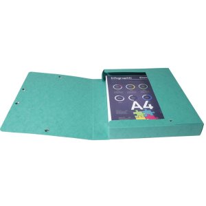 Archivo Caja Exabox Lomo 40mm Etiqueta Manila Cartón Naturaleza Futuro DIN A4 Verde