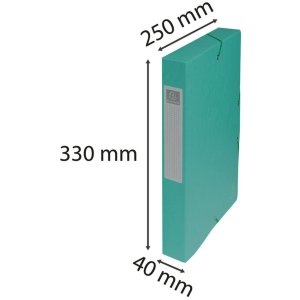 Archivo Caja Exabox Lomo 40mm Etiqueta Manila Cartón Naturaleza Futuro DIN A4 Verde
