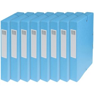 Archivo Caja Exabox Lomo 40mm Etiqueta Manila Cartón Naturaleza Futuro DIN A4 Turquesa