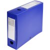 Caja de archivo con botón de presión de PP 700µ lomo 80mm opaco, DIN A4 azul