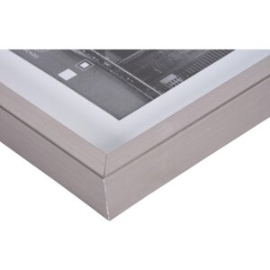 Henzo Marco de plastico METALLICA 30x30 cm gris oscuro con passepartout 18x18 cm
