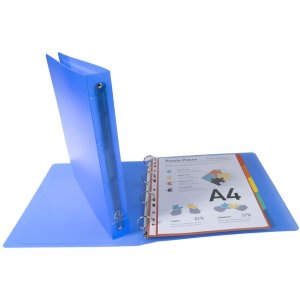 Carpeta de anillas de PP macizo 1000µ con 4 anillas de 30 mm