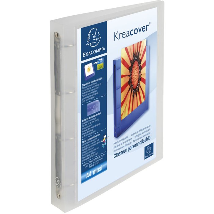 Carpeta de anillas A4 Chromaline Krea Cover 30 mm blanco transparente