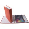 Carpeta de anillas de cartón resistente laminado en PP de 1,8 mm, 2 anillas de 30 mm, lomo de 40 mm, para formato DIN A5 Rojo